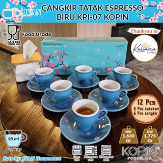 Kopin 6 對兩色藍色濃縮咖啡杯 90ml 濃縮咖啡杯 KPI-07