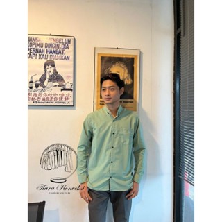 KATUN KEMEJA 男式襯衫長袖細修身純棉 DISTRO 正式休閒超大酷工作服