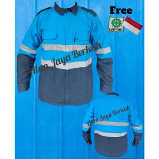 KEMEJA Wearpack 安全工作制服 Combi 襯衫長袖藍色 Stabilo Premium Field 組合
