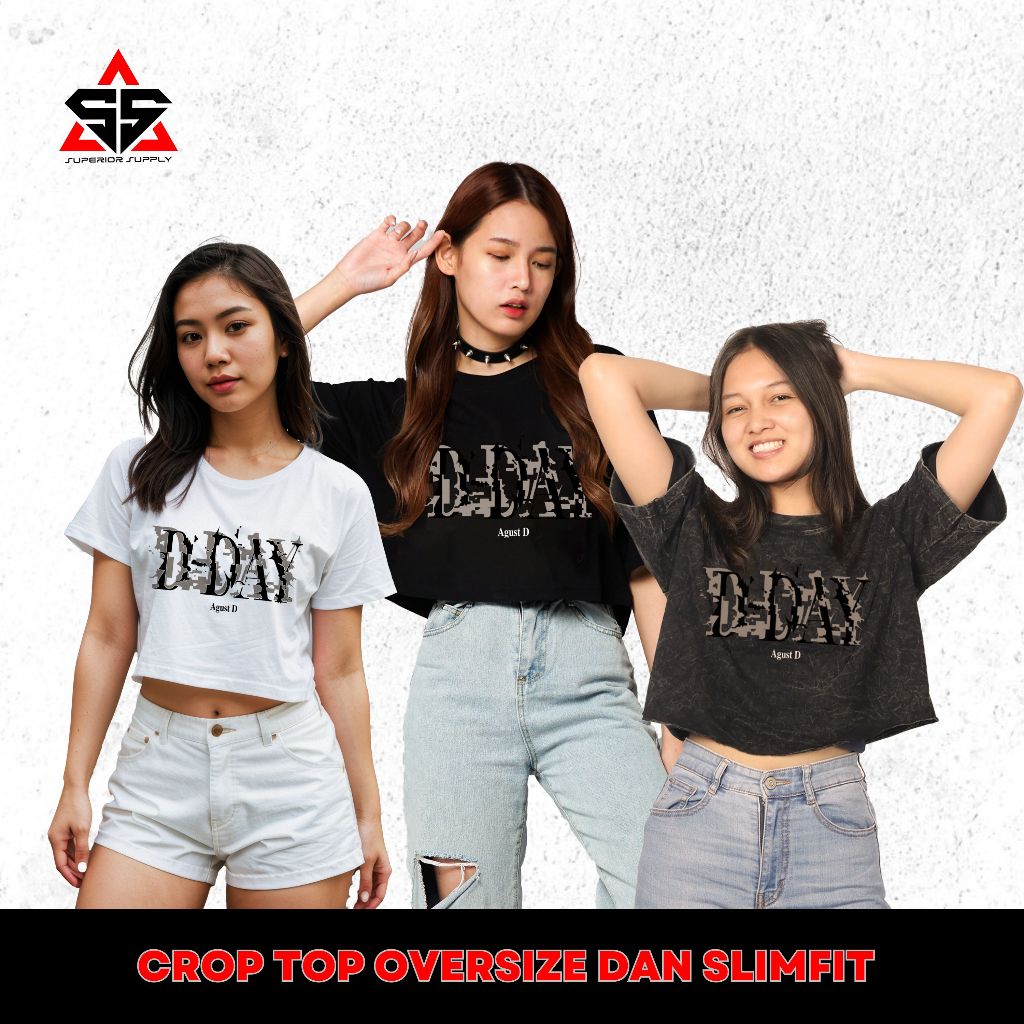 CROP TEE SUGA 水洗 T 恤加大碼修身短款上衣 SUGA D-DAY SUGA-2