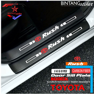 豐田 全新 9 件裝 Toyota Rush 貼紙 3D 碳纖維貼紙 Toyota Rush 汽車貼紙腳凳保護貼