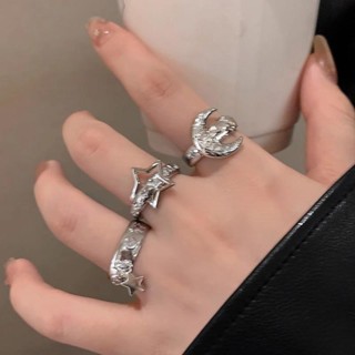 CAHAYA 奢華星月戒指淺不銹鋼 Ins 食指戒指女士-Bo