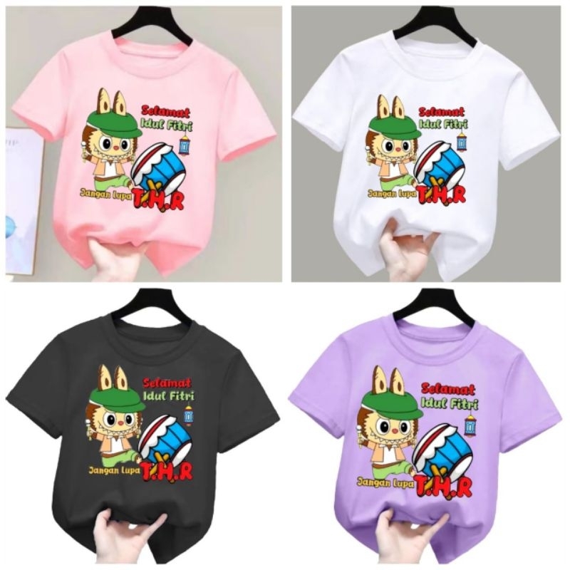 Eid labubu THR 兒童和成人上衣 t 恤/Babubu Eid distro t 恤