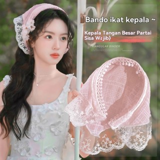 齋月大喇叭頭三角旗派對旗圍巾唯美唯美蕾絲圍巾蕾絲圍巾當代頭帶花朵蕾絲韓版圍巾可愛韓版頭飾唯美頭帶生蕾絲韓版頭帶