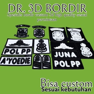 Satpol pp 3D刺繡1套最新型號免費定製3D壓花新