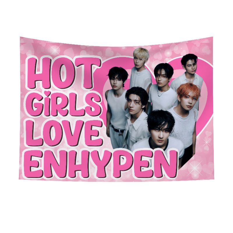 Enhypen 成員 Hot Girls Flag Tapestry Enhypen 音樂會橫幅 Enhypen Tou