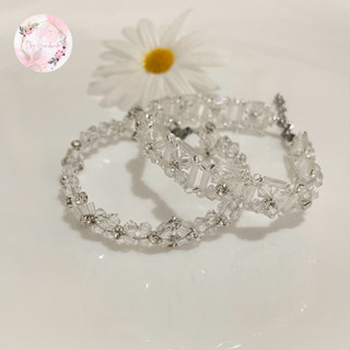 水晶透明手鍊 Preciosa Cling 閃亮閃亮手鍊透明水晶不銹鋼女士禮物