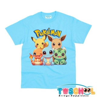 POKEMON 皮卡丘 EEVEE CHARMANDER SQUIRTLE BULBASAUR 兒童 T 恤
