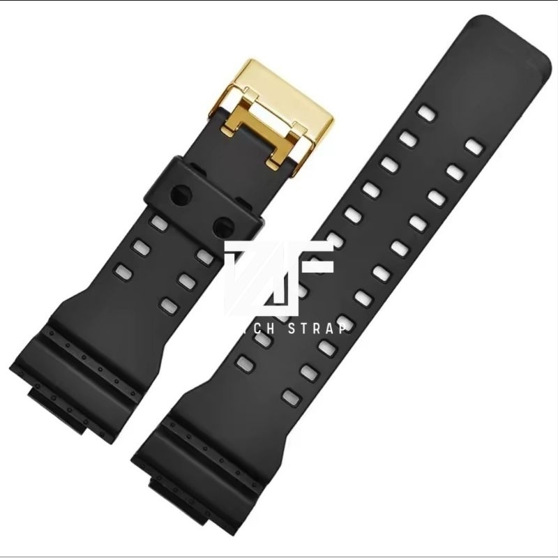 HITAM DAF 錶帶黑色 DOVE BUCKLE GOLD 原裝品質正品矽膠錶帶黑色黑色 GS 30 G-SHOCK