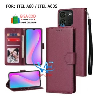 適用於 ITEL A60 ITEL A60S 翻蓋錢包外殼 HP 翻蓋錢包皮革保護套翻蓋皮革書包的翻蓋保護套