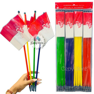 Putih MERAH 紅白嘉魯達國旗口哨棒 Garuda Flag Plus Stick Pluit 20pcs