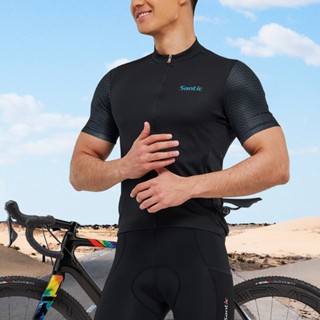 Santic 男士騎行服反光透氣短袖公路自行車襯衫 KM1C02221