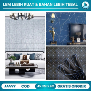 PUTIH UNGU 不幹膠美學紫鑽白色 Ketupat 幾何圖案臥室牆貼桌布