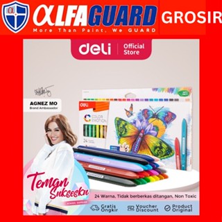 CODE J9G Deli 塑膠蠟筆 121824 Bright Colors 無毒符合人體工程學的三角形 EC2EC2