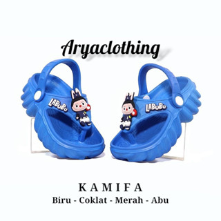 新款 Kamifa 男童涼鞋帶背帶翻蓋式模型帶 Labubu 字元模型