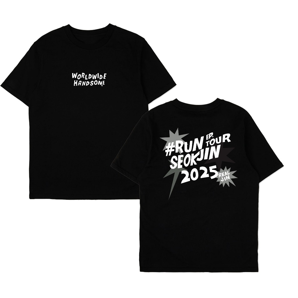 T 恤 BANGTAN JIN HANDSOME RUN JIN 2025 獎金照片金 3 件