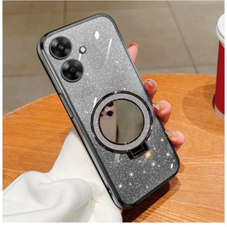 Realme NOTE 60 豪華閃光軟包保護套免費戒指 Magsafe 支架