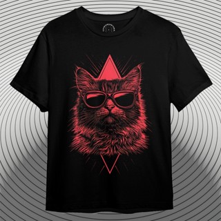 3D 戴眼鏡的 3DimensionWear Original Premium Distro T 恤 3D 貓 V3 D