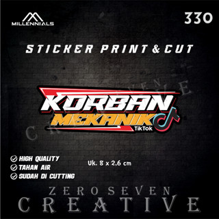 摩托車 KORBAN 貼紙機械師 TIKTOK 賽車病毒筆記本電腦不倒翁美學 VYNIL 防水列印切割貼紙
