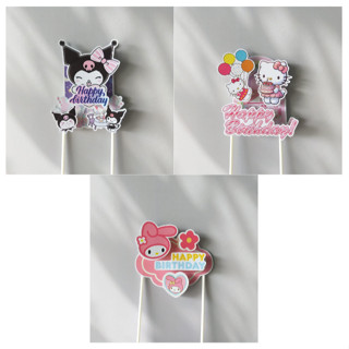 生日蛋糕裝飾禮帽 3D 剪貼簿三麗鷗 Kuromi Hello Kitty Melody 紙蛋糕