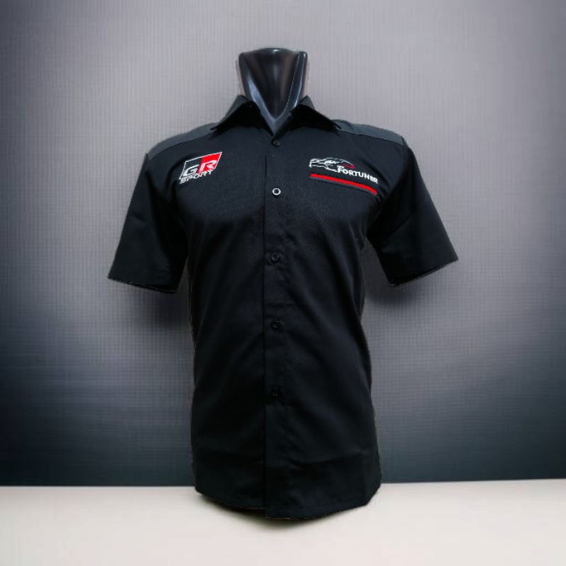 豐田 Kemeja HITAM Toyota Fortuner GR 制服襯衫黑色灰色