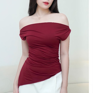MONNIARE NOMI 上衣露肩上衣女式露肩不對稱上衣