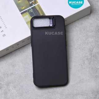 手機殼 Iphone 16E 手機殼法蘭絨立式馬卡龍黑色 Kucase 相機環