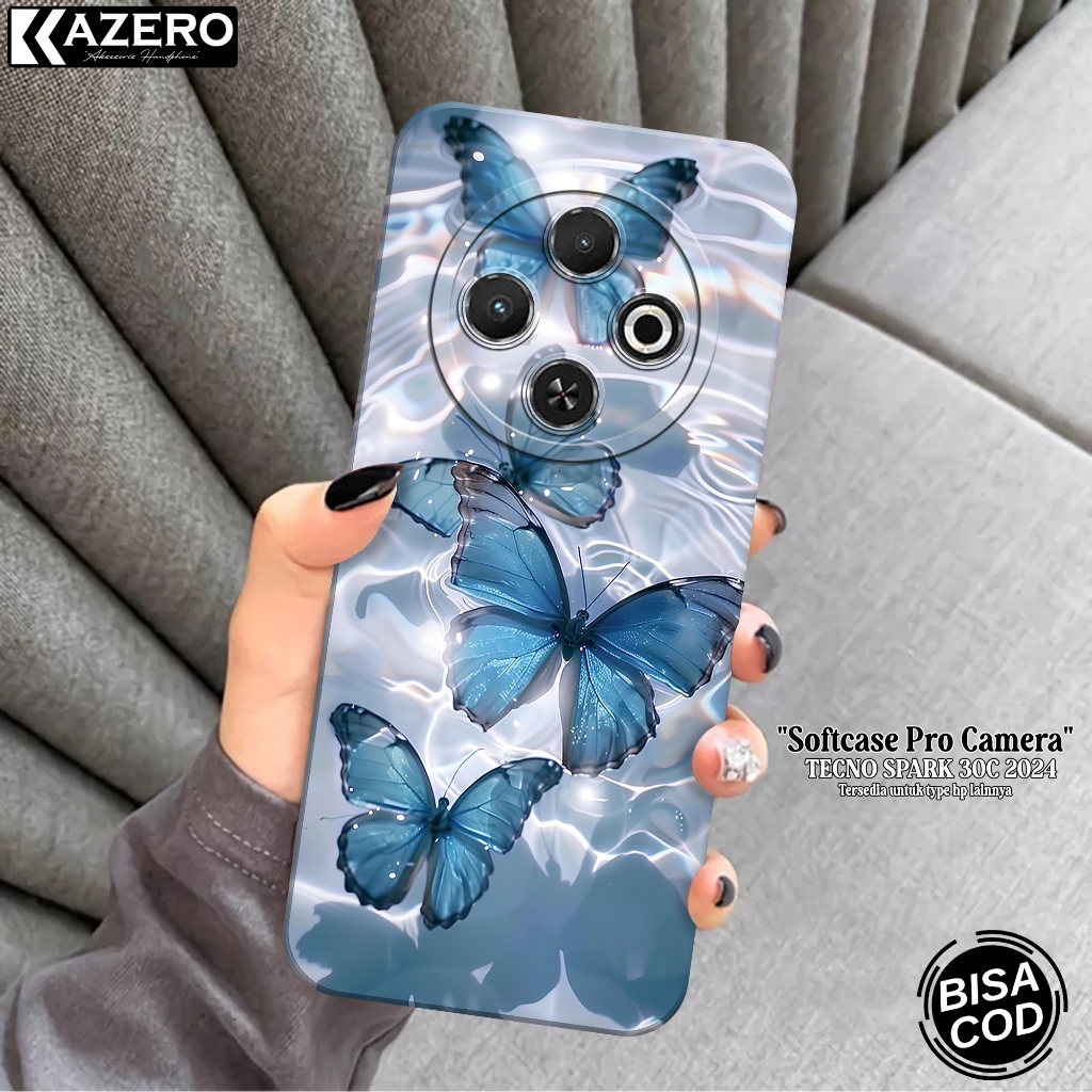 軟殼 Hp Tecno Spark 30C 最新時尚殼蝴蝶殼 Tecno Spark 30C 矽膠 Pro 相機殼 Te