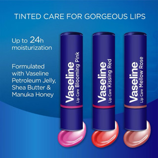 VASELINE 凡士林 3g 唇部護理顏色+護理唇部保濕霜,帶彩色觸感彩色潤唇膏