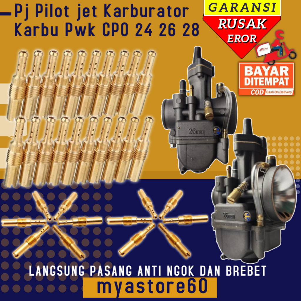 Pilot Jet PJ Karbu PWK CPO Keihin 用於化油器 Carbu 化油器 PWK CPO 24