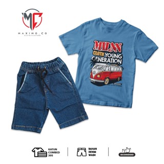 MAXIMO.CO 紅色 Combi Car 兒童 Distro 衣服和短款牛仔褲 3-12 歲