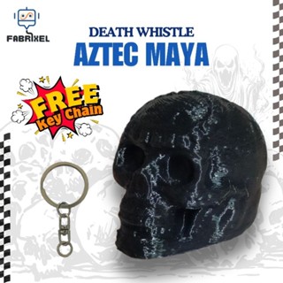 GANTUNGAN REPLIKA Death Whistle Aztec Maya 3D 列印機 3D 列印鑰匙扣骷髏