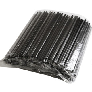 HITAM 無菌塑膠吸管 6 毫米 20 釐米黑色無菌保鮮膜吸管 620 茶單錐形尖頭吸管