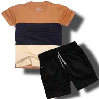 KATUN 男童衣服套裝 1-6 歲酷 Distro 條紋圖案柔軟涼爽精梳棉材料