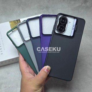 Case Poco C71 Case 法蘭絨立式馬卡龍支架相機環