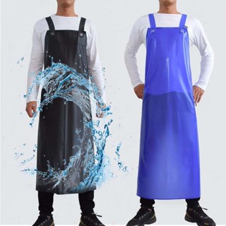 1 套烹飪圍裙工作圍裙廚房圍裙防水塑膠圍裙防水廚房圍裙 PVC 工廠廚房手袖保護套