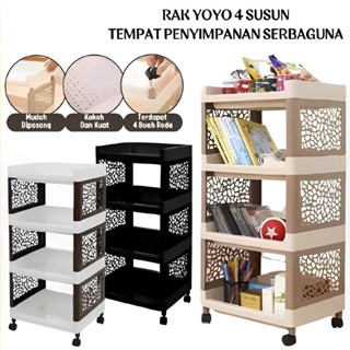 Yoyo Rack 4 層塑膠輪/簡約儲物架/多功能廚房馬桶儲物