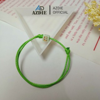 AZDIE 女士首字母手鍊韓國可調節綠色系列錶帶款