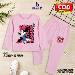 Brian.id 女童米妮印花睡衣長款睡衣適合 3-10 歲兒童
