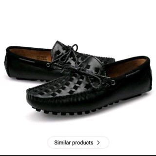 HITAM 男士黑色樂福鞋 Zapato 男鞋酷男一腳蹬休閒鞋