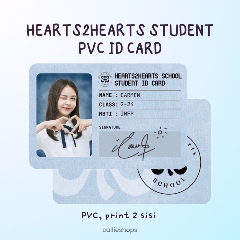HEARTS2HEARTS H2H 學生證 PVC 身份證 2025 年鑑照片卡 Jiwoo Carmen Stella