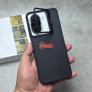 Case Poco C71 Macaron 黑色支架相機包法蘭絨立式