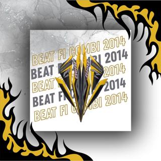 2014 Beat COMBi 標準條紋貼紙黑色和黃色