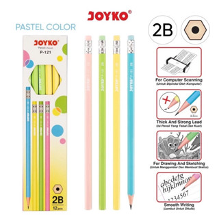 Joyko 粉彩彩色鉛筆 P-121 2B 1 盒 12 支粉彩橡皮擦鉛筆