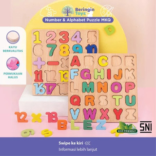 Kayu Banyan Toys 益智玩具數字字母拼圖數字和字母兒童學習玩具木製拼圖