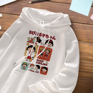 櫻桃小丸子 韓國 Chibi Maruko Chan 長袖連帽衫 Oversize 中性 100 棉