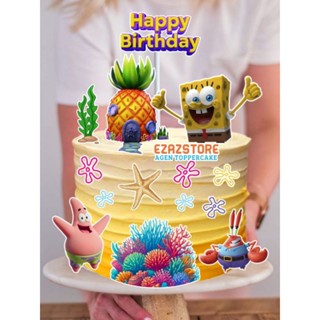 蛋糕裝飾海綿寶寶人物裝飾生日蛋糕裝飾