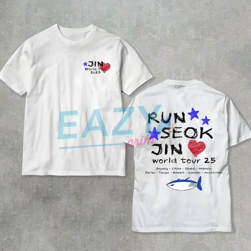 JIN WORLD TOUR 2025 RUN SEOK JIN TSHIRT KPOP 偶像 BTS BANGTAN 