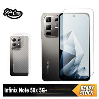 LAYAR 2 IN 1 Infinix Note 50x 5G Plus 免費 Garskin 抗真菌螢幕鋼化玻璃包裝