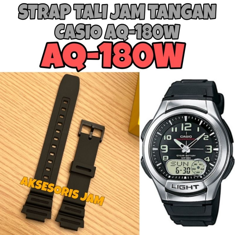 卡西歐錶帶 AQ-180W AQ-180 AQ 180W AQ 180 AQ180W AQ180 RUBBER CASI